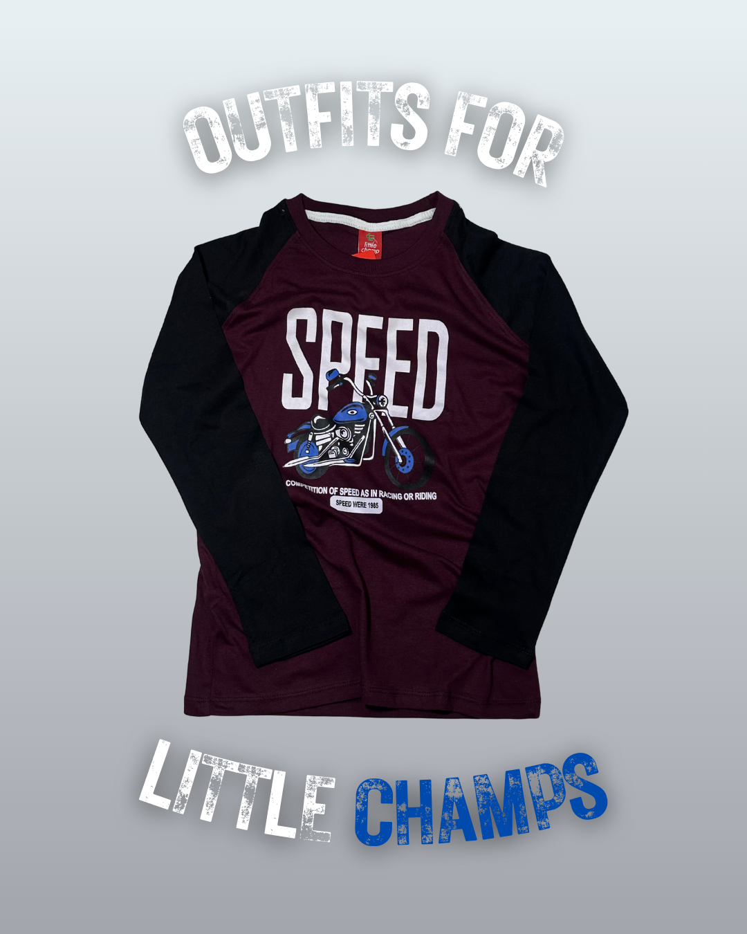Speed Motorcycle Long Sleeve Tee for Little Champs