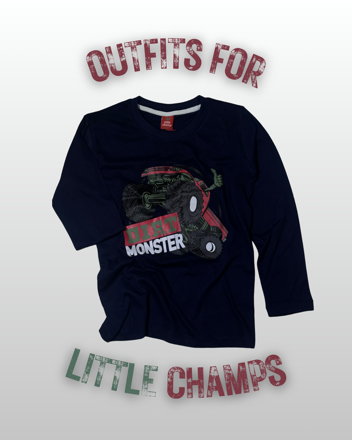 Dirt Monster Long Sleeve Tee for Little Champs