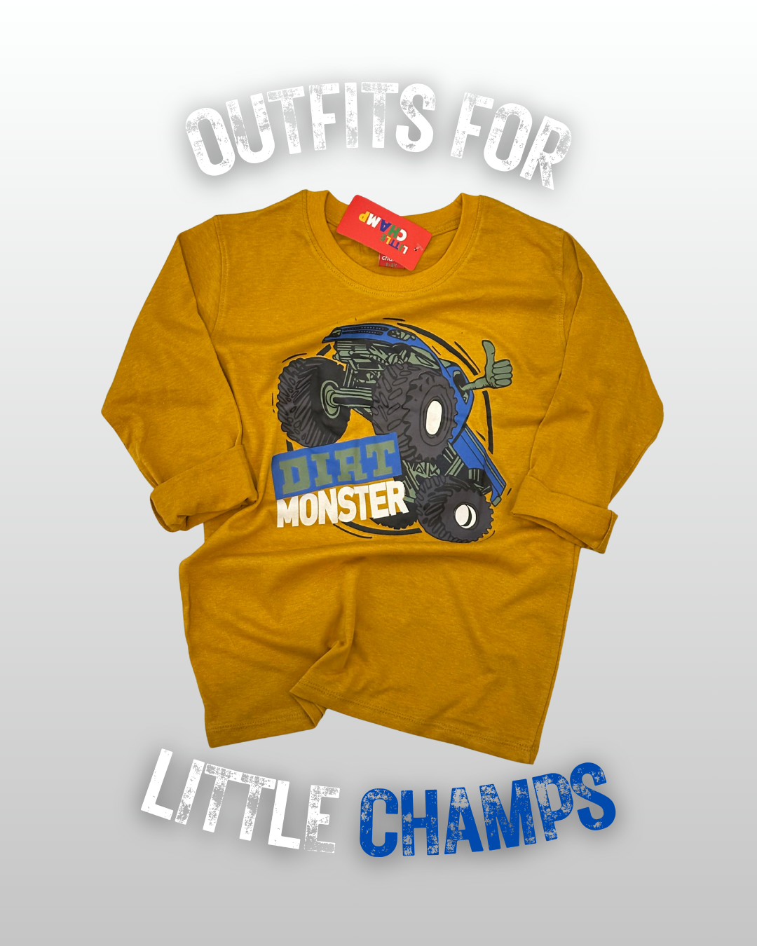 Dirt Monster Long Sleeve Tee for Little Champs