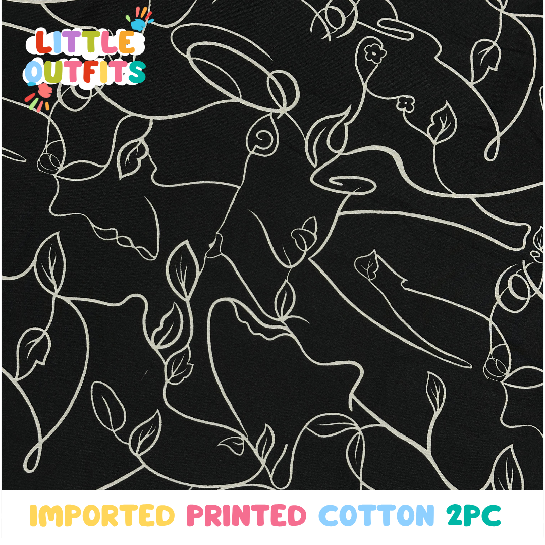 Imported Cotton 2PC Unstitched for Girls