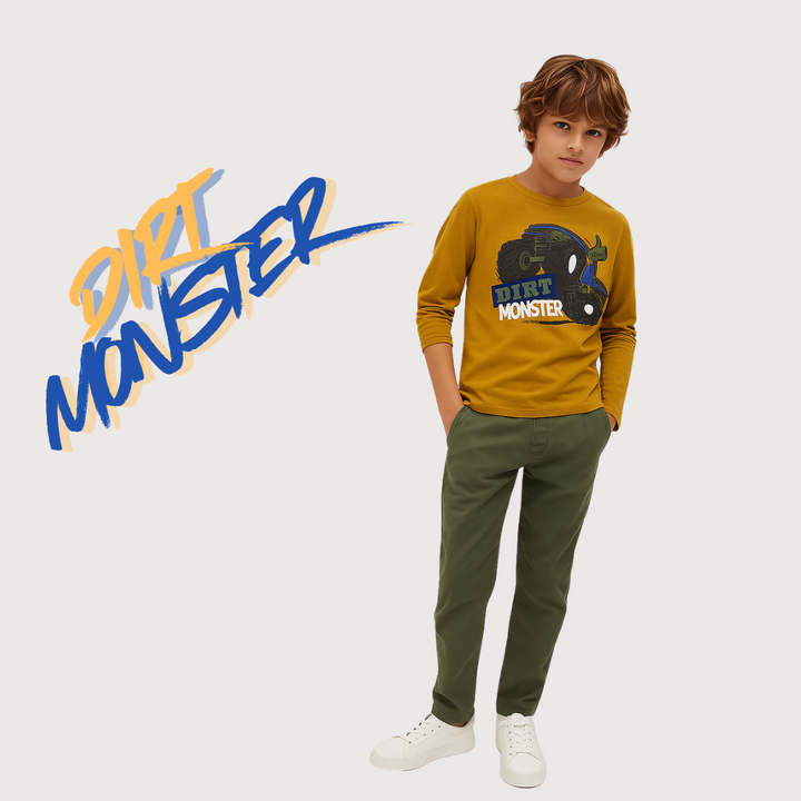 Dirt Monster Long Sleeve Tee for Little Champs