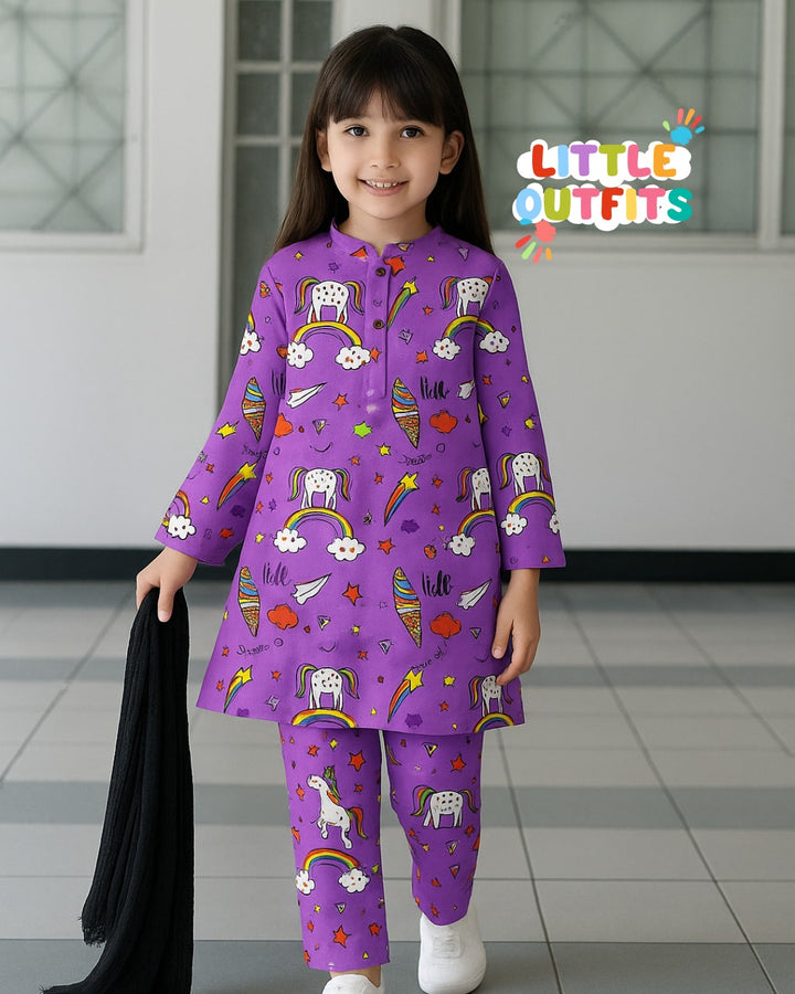 Imported Cotton 2PC Unstitched for Girls