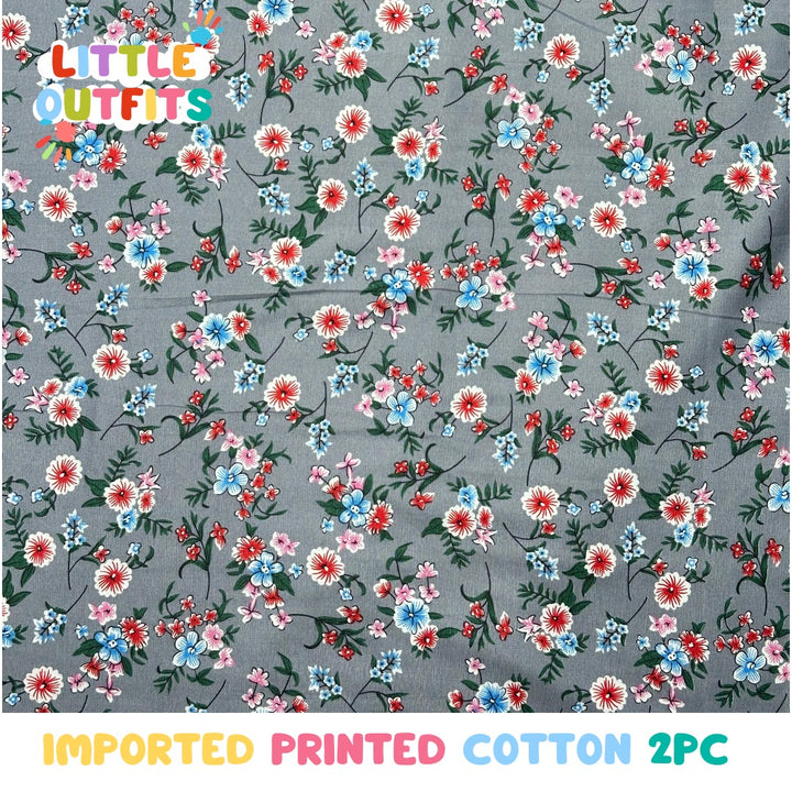 Imported Cotton 2PC Unstitched for Girls