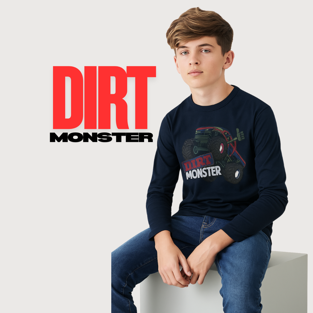 Dirt Monster Long Sleeve Tee for Little Champs