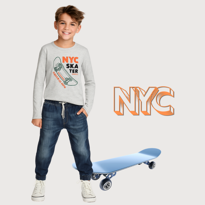 NYC Skater Tee for Little Champs