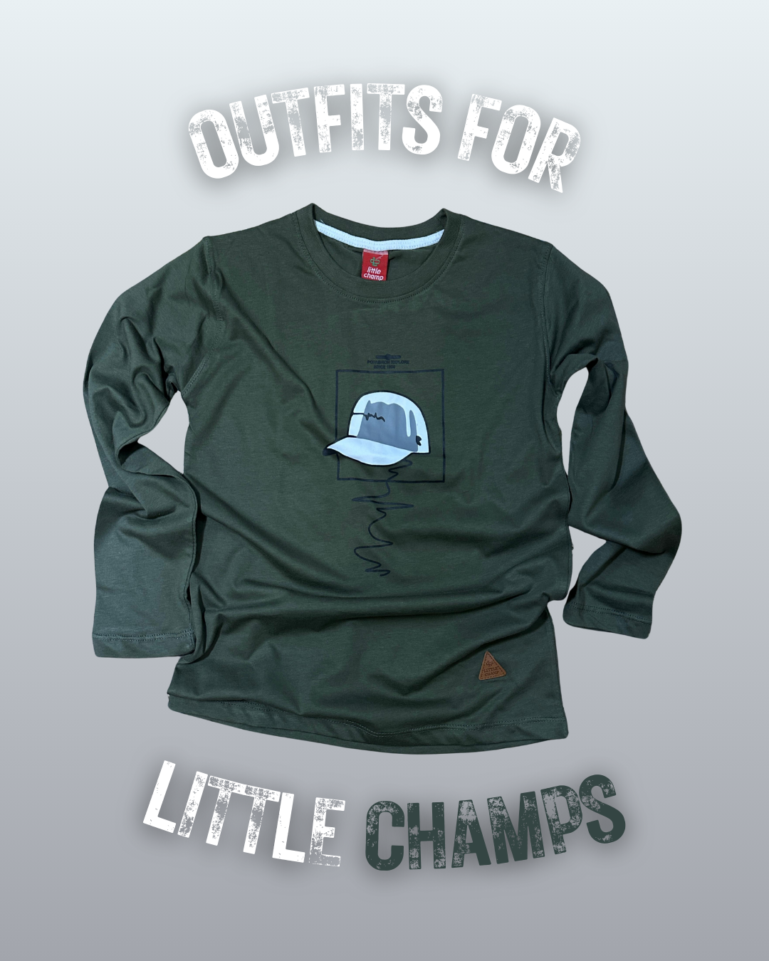 Cool Cap Graphic Long Sleeve Tee for Little Champs