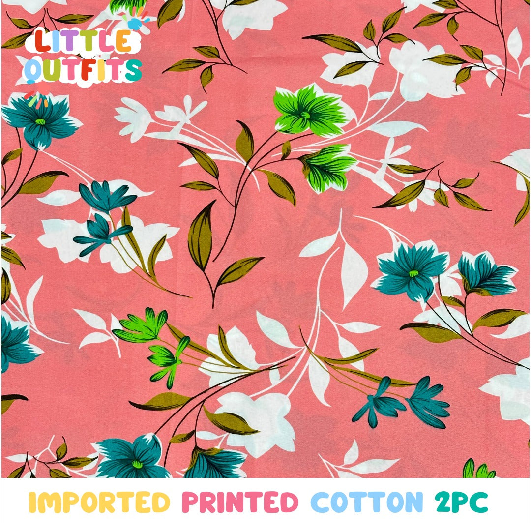 Imported Cotton 2PC Unstitched for Girls