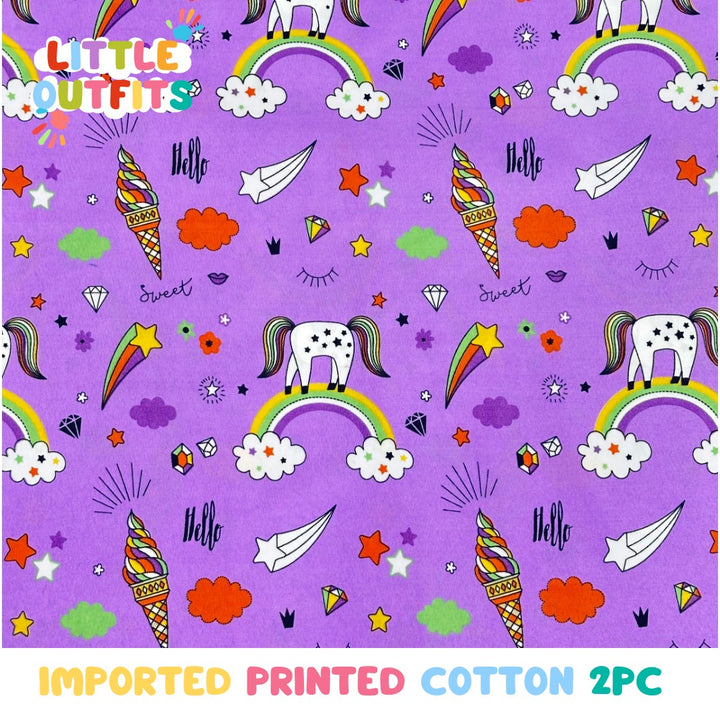 Imported Cotton 2PC Unstitched for Girls