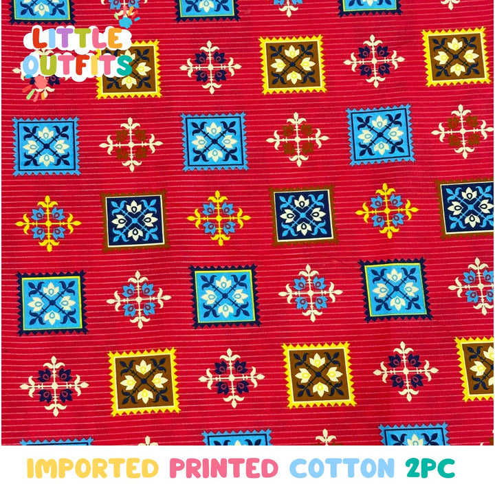 Imported Cotton 2PC Unstitched for Girls