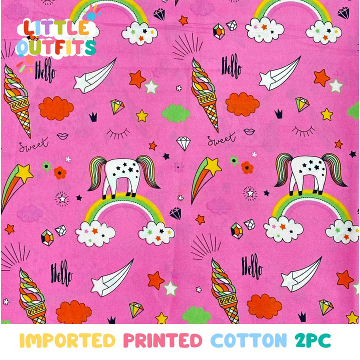 Imported Cotton 2PC Unstitched for Girls